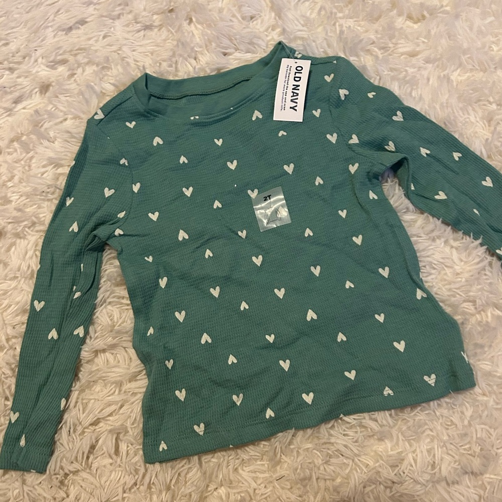 NEW Green hear long sleeve toddler